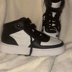 Rebecca Minkoff Black and White High-Top Sneakers